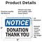 Signmission Donation Thank You, 5 in W x Rectangle, Vinyl Decal OS-2PACK-NS-D-35-L-11458 - alternate 4